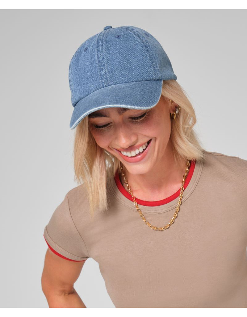 Șapcă din denim cu 6 panouri