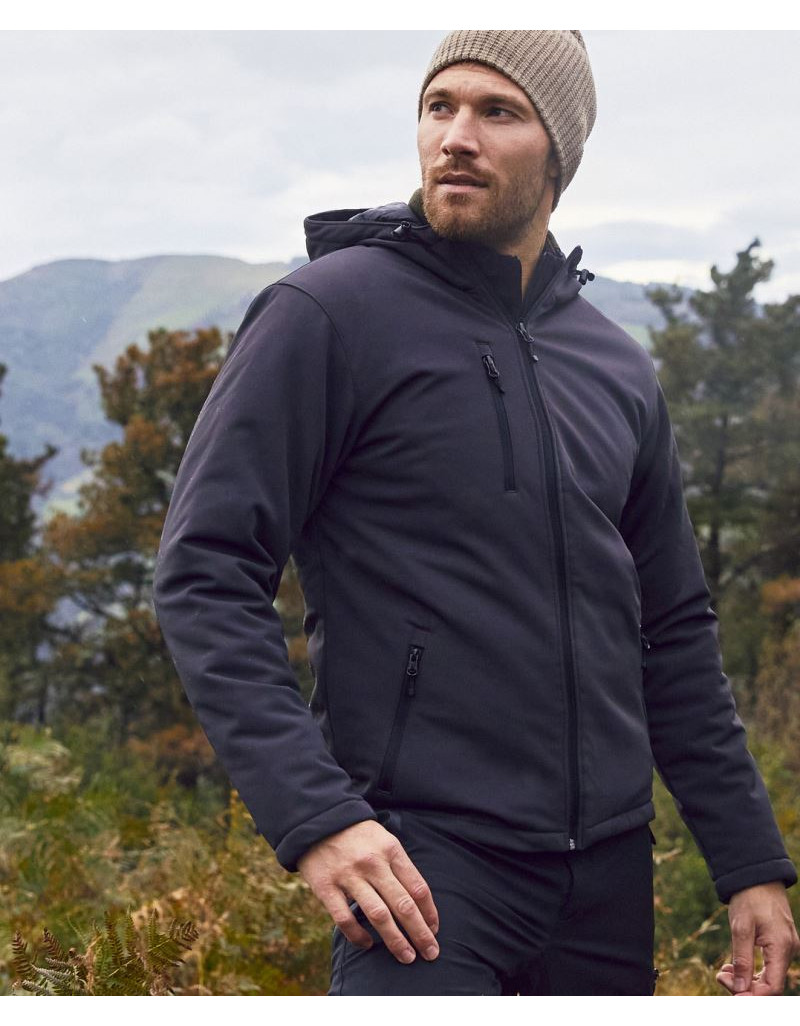 Jachetă softshell, căptușită cu glugă pentru bărbați