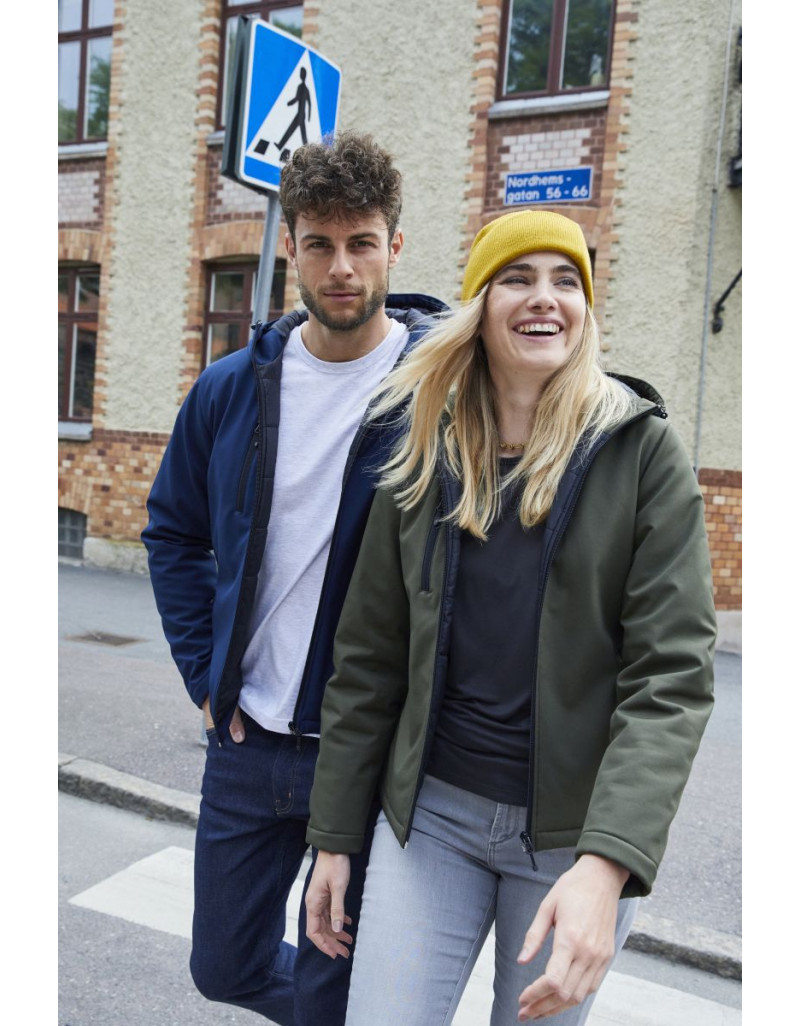 Jachetă softshell, căptușită cu glugă pentru bărbați