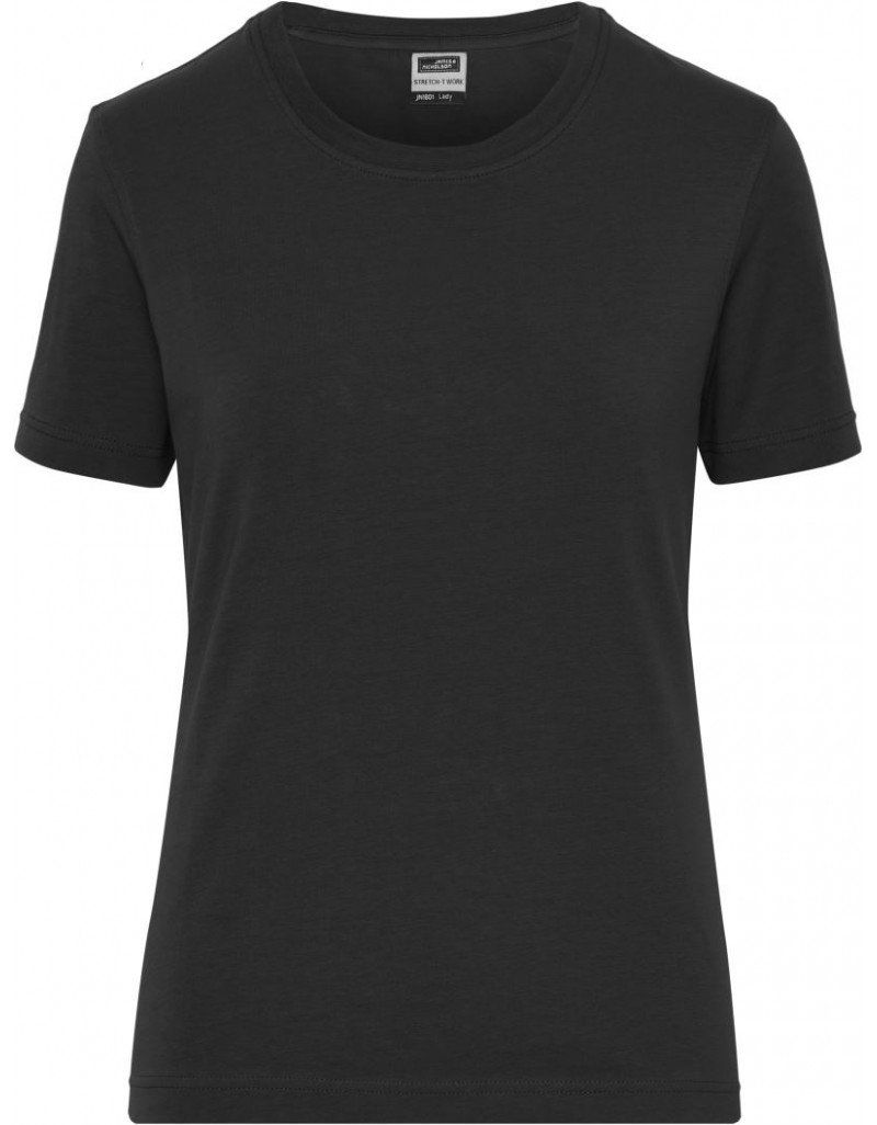 JN 1801 Tricou elastic de lucru pentru femei, din bumbac organic – culoare uni