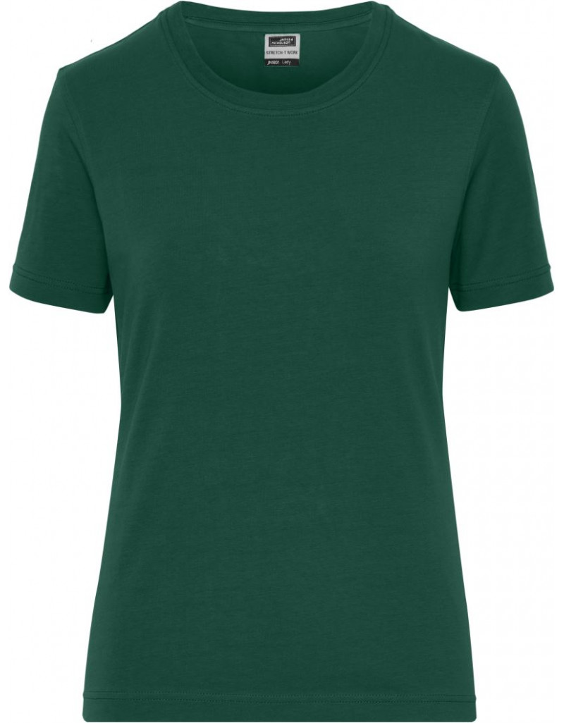 JN 1801 Tricou elastic de lucru pentru femei, din bumbac organic – culoare uni