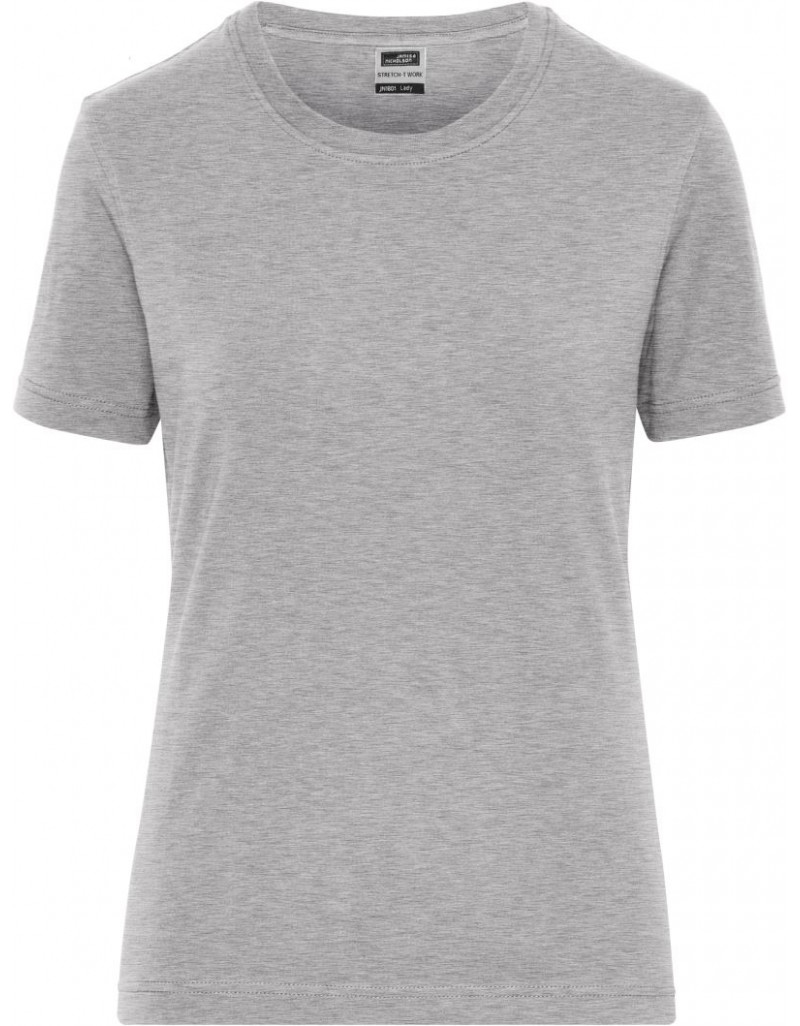 JN 1801 Tricou elastic de lucru pentru femei, din bumbac organic – culoare uni