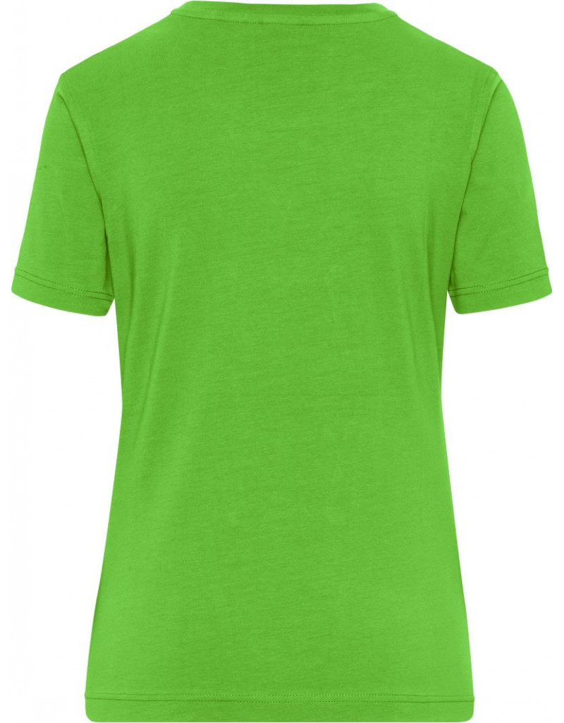 JN 1801 Tricou elastic de lucru pentru femei, din bumbac organic – culoare uni