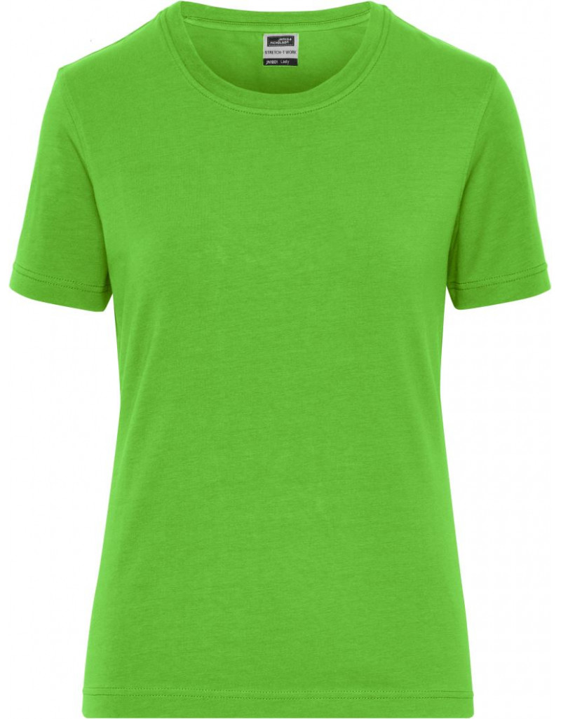 JN 1801 Tricou elastic de lucru pentru femei, din bumbac organic – culoare uni