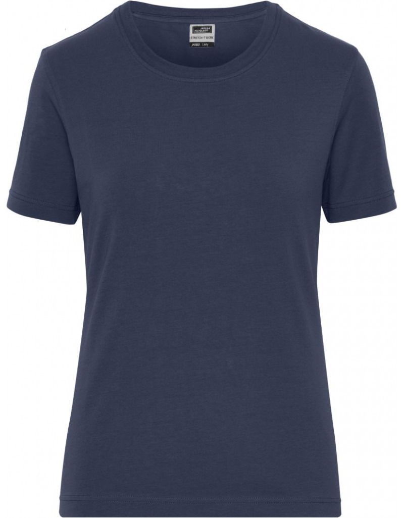 JN 1801 Tricou elastic de lucru pentru femei, din bumbac organic – culoare uni