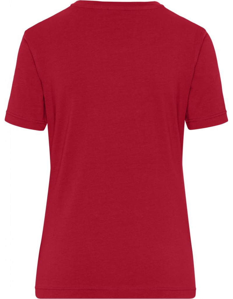 JN 1801 Tricou elastic de lucru pentru femei, din bumbac organic – culoare uni