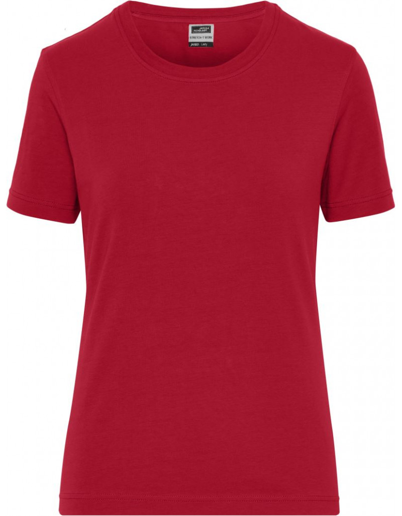 JN 1801 Tricou elastic de lucru pentru femei, din bumbac organic – culoare uni