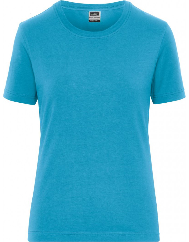 JN 1801 Tricou elastic de lucru pentru femei, din bumbac organic – culoare uni