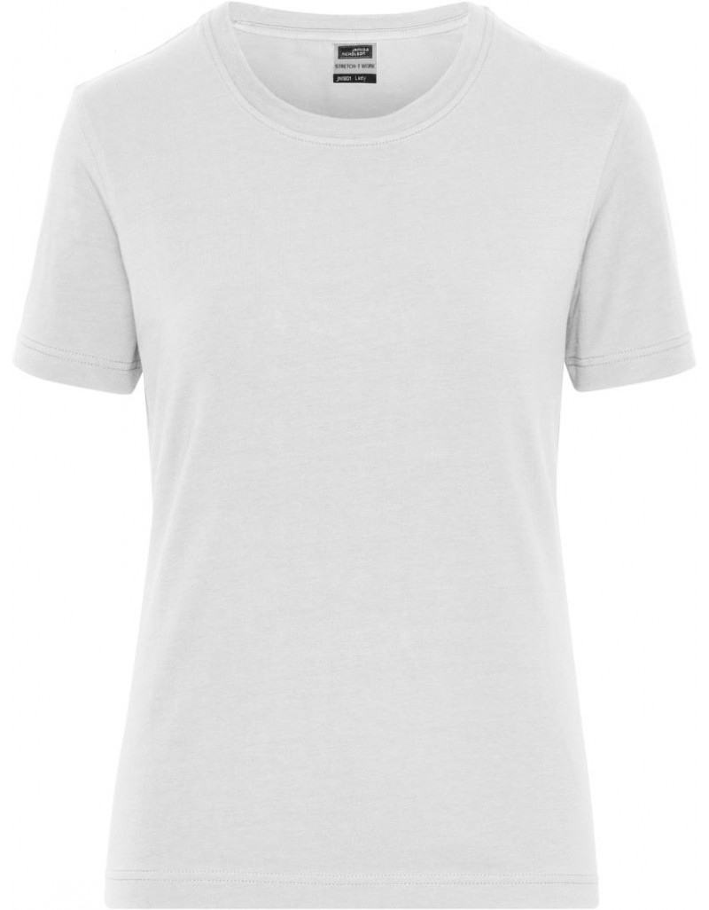 JN 1801 Tricou elastic de lucru pentru femei, din bumbac organic – culoare uni