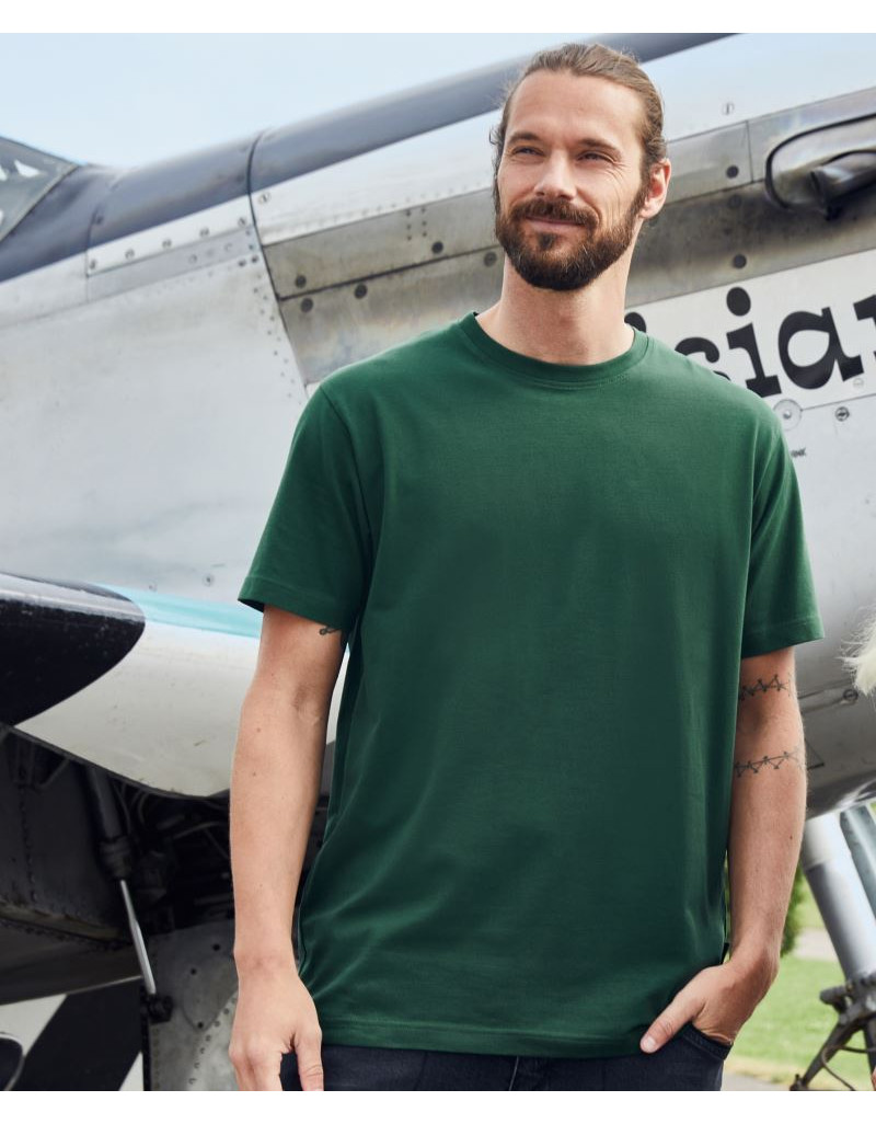 JN 1802 Tricou elastic pentru bărbați din bumbac organic, pentru lucru – Culoare uniformă