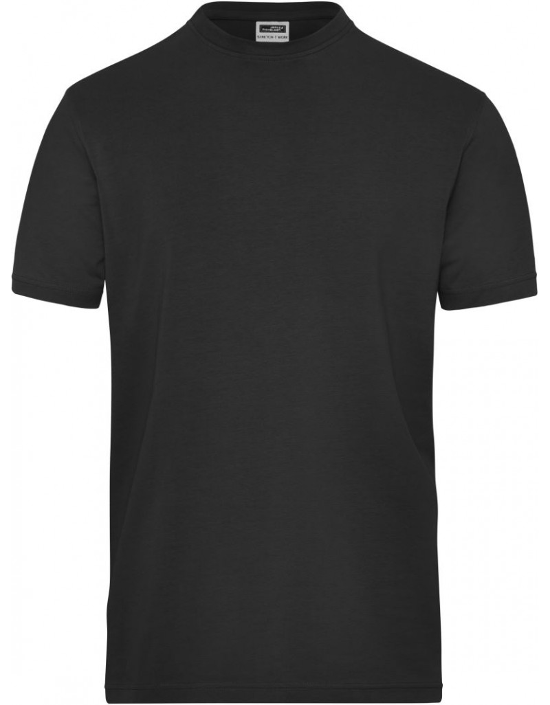 JN 1802 Tricou elastic pentru bărbați din bumbac organic, pentru lucru – Culoare uniformă