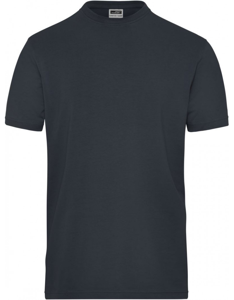 JN 1802 Tricou elastic pentru bărbați din bumbac organic, pentru lucru – Culoare uniformă