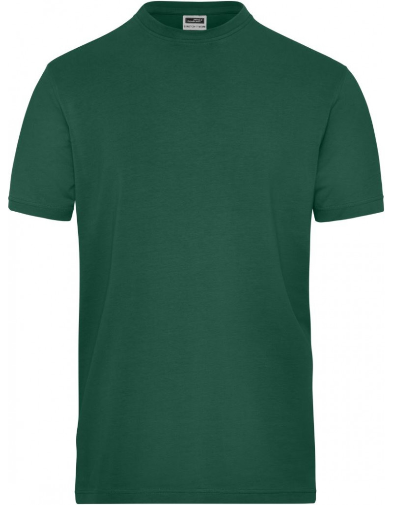 JN 1802 Tricou elastic pentru bărbați din bumbac organic, pentru lucru – Culoare uniformă
