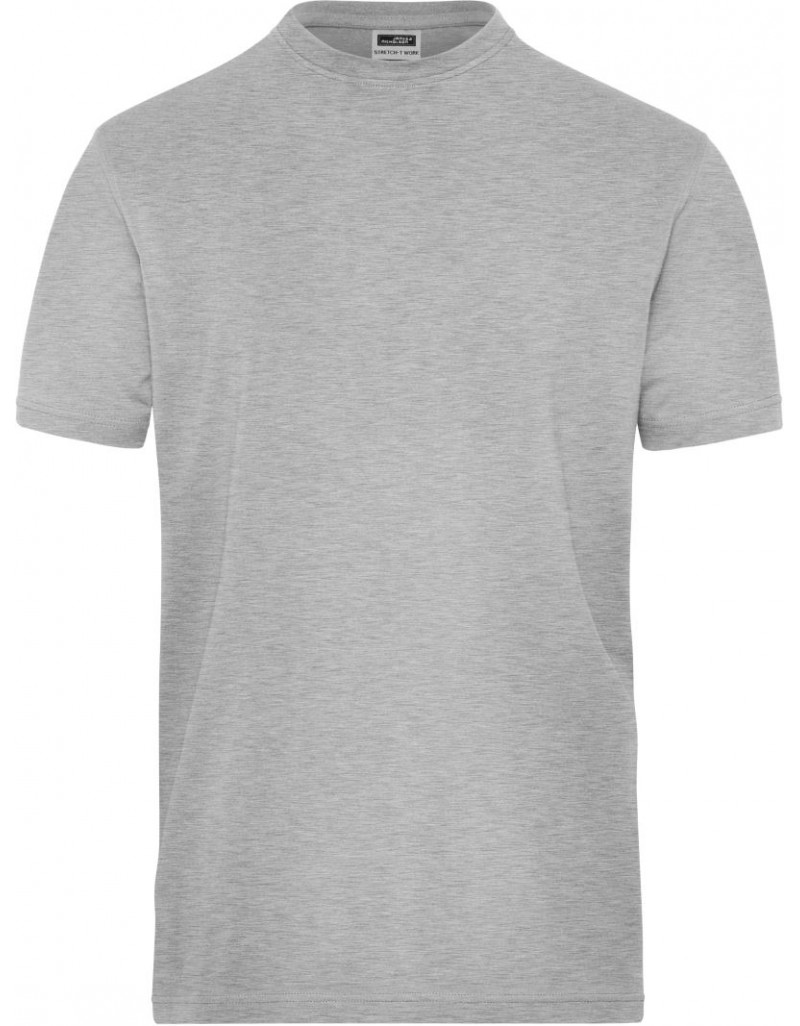 JN 1802 Tricou elastic pentru bărbați din bumbac organic, pentru lucru – Culoare uniformă