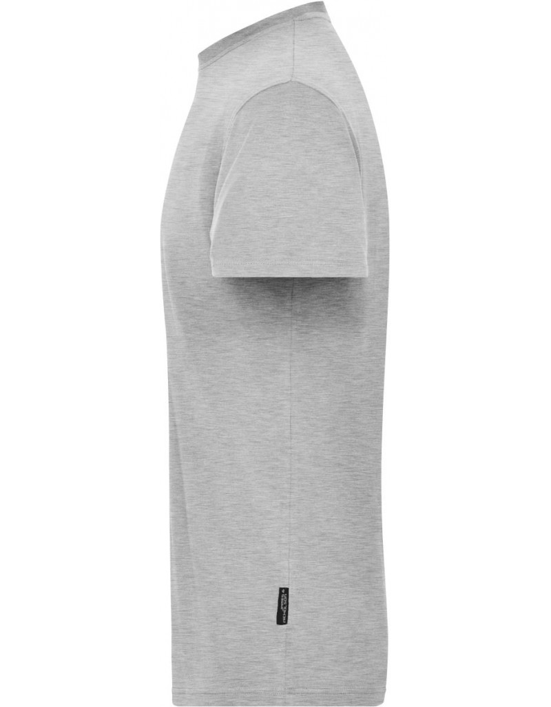 JN 1802 Tricou elastic pentru bărbați din bumbac organic, pentru lucru – Culoare uniformă
