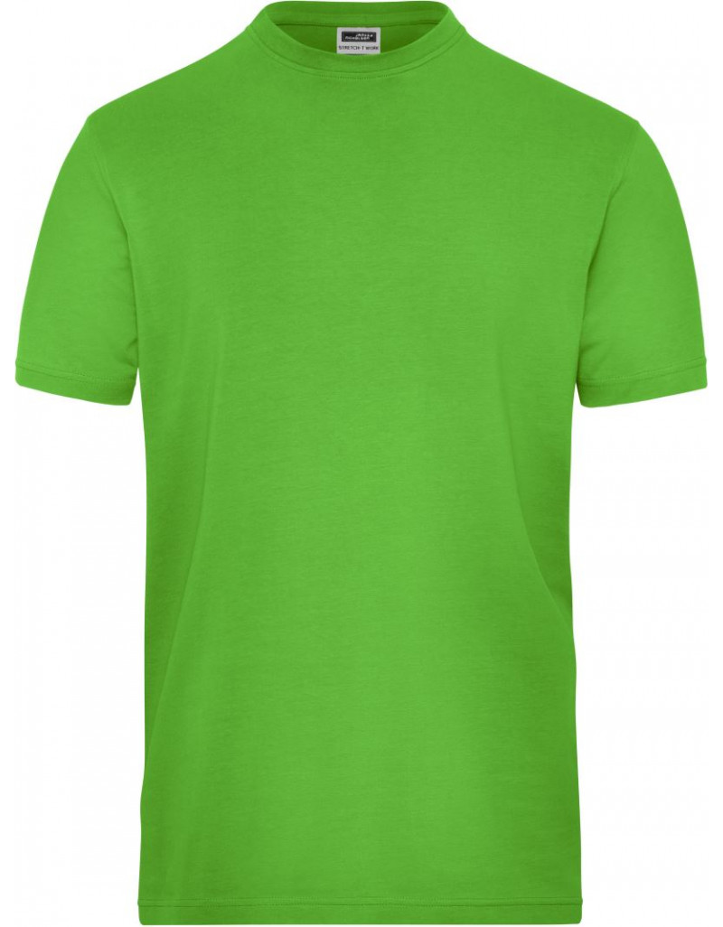 JN 1802 Tricou elastic pentru bărbați din bumbac organic, pentru lucru – Culoare uniformă