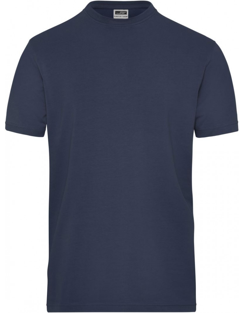 JN 1802 Tricou elastic pentru bărbați din bumbac organic, pentru lucru – Culoare uniformă