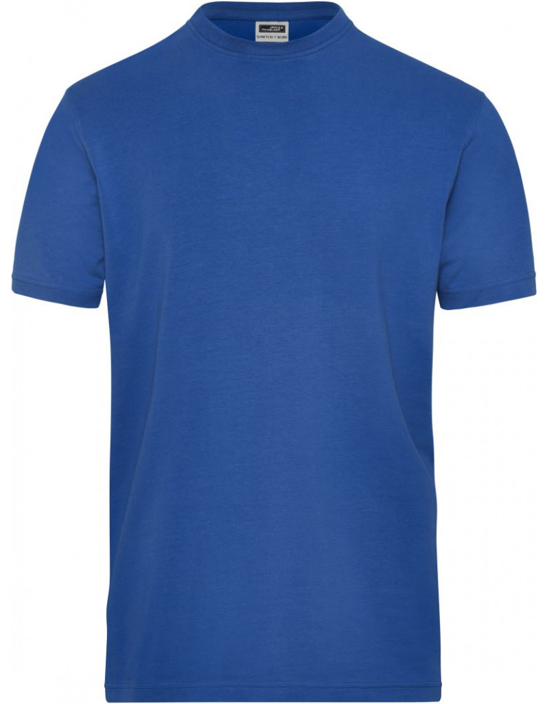JN 1802 Tricou elastic pentru bărbați din bumbac organic, pentru lucru – Culoare uniformă
