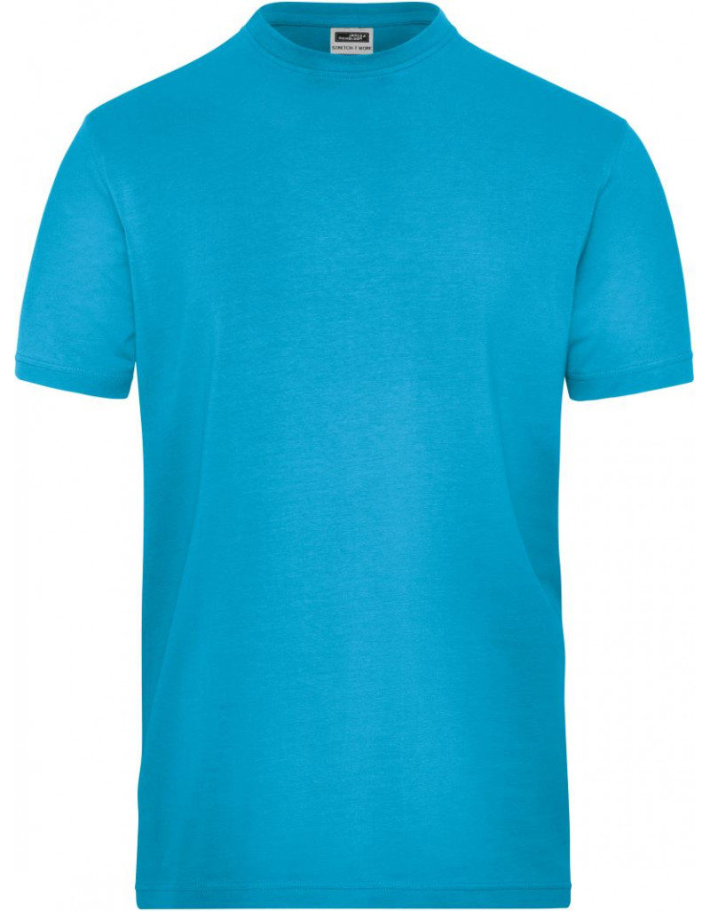 JN 1802 Tricou elastic pentru bărbați din bumbac organic, pentru lucru – Culoare uniformă