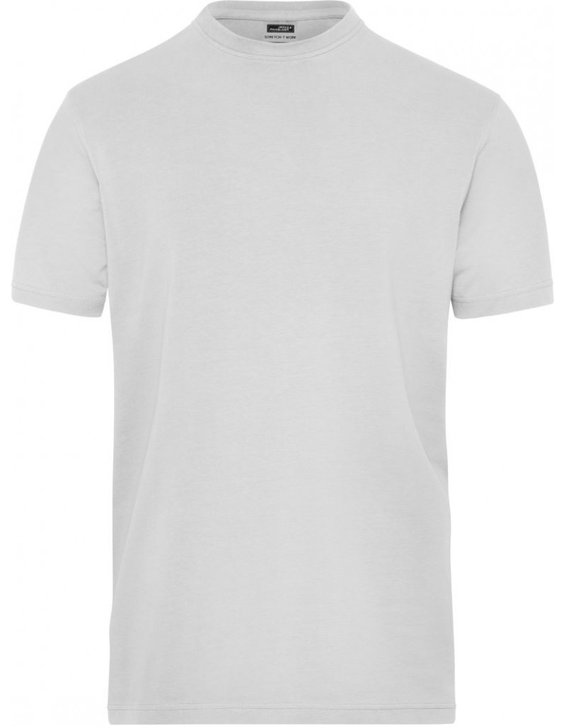 JN 1802 Tricou elastic pentru bărbați din bumbac organic, pentru lucru – Culoare uniformă