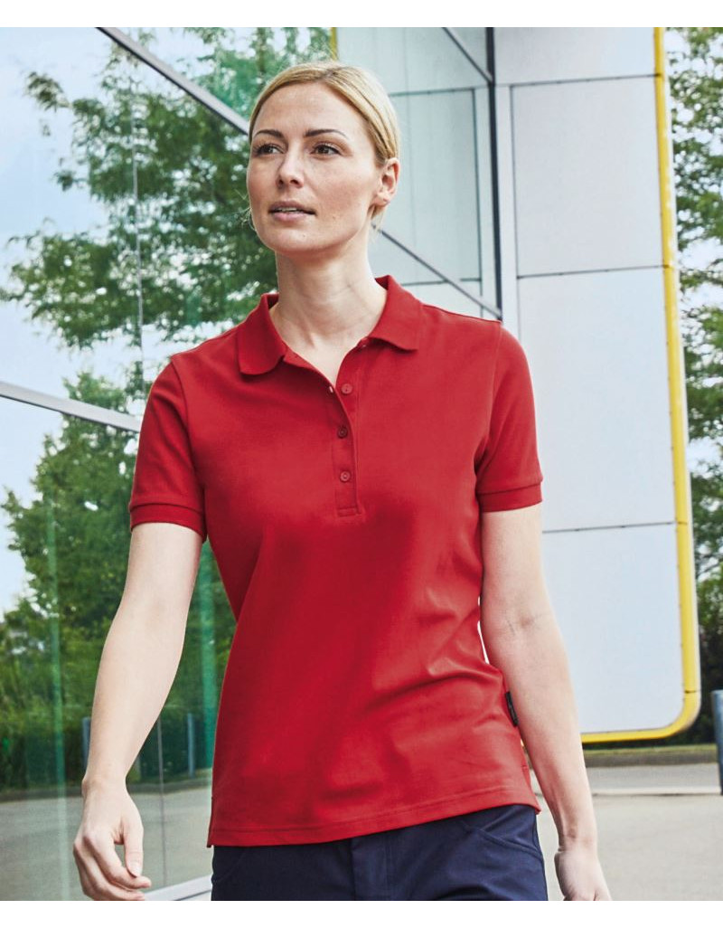 JN 1805 Polo elastic de lucru pentru femei, din bumbac organic – culoare uniformă