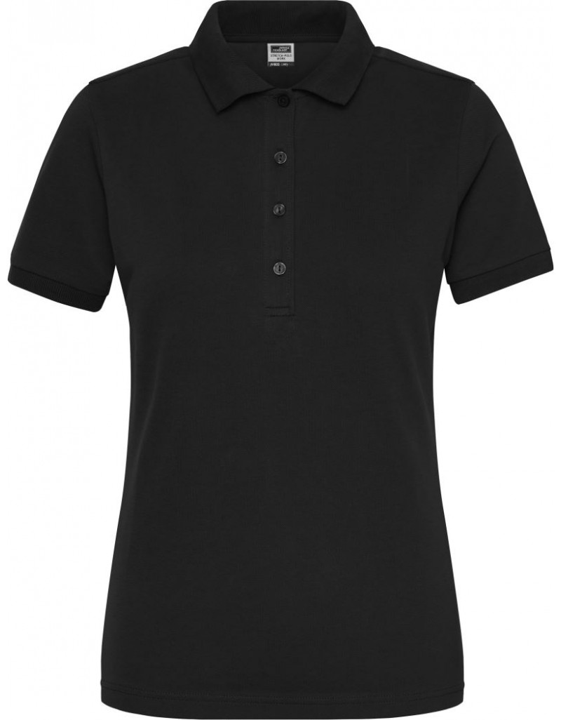 JN 1805 Polo elastic de lucru pentru femei, din bumbac organic – culoare uniformă