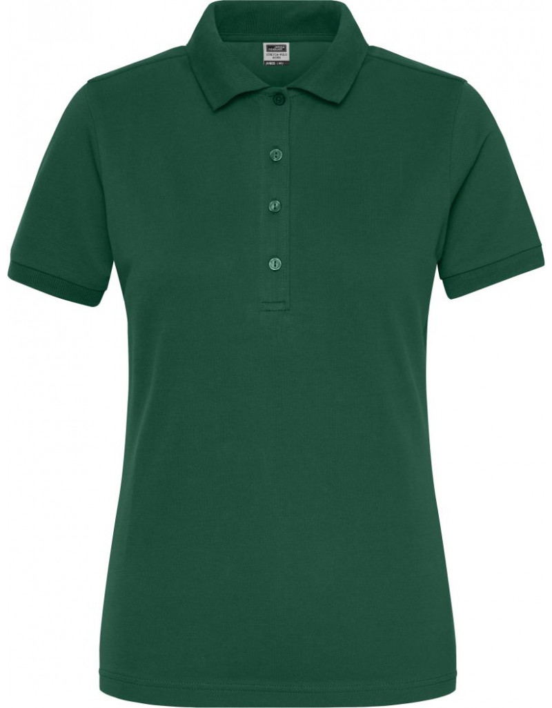 JN 1805 Polo elastic de lucru pentru femei, din bumbac organic – culoare uniformă