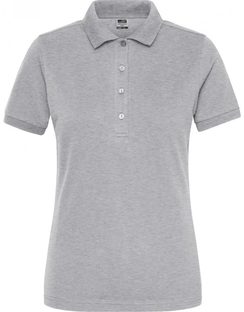 JN 1805 Polo elastic de lucru pentru femei, din bumbac organic – culoare uniformă