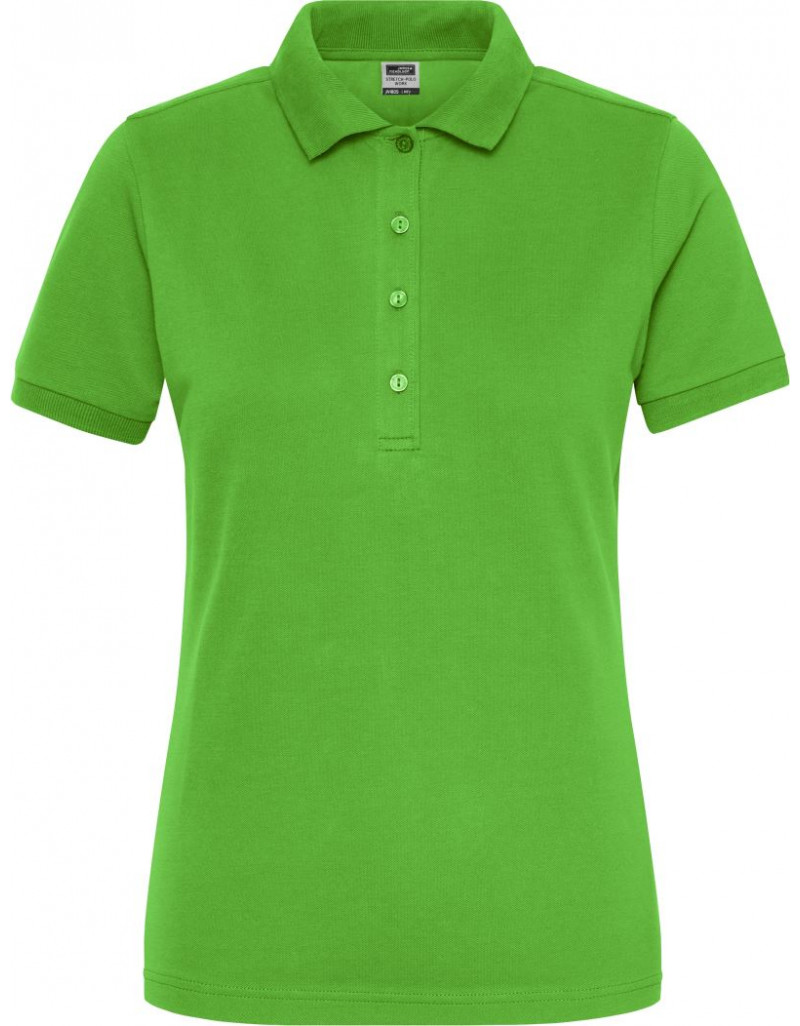 JN 1805 Polo elastic de lucru pentru femei, din bumbac organic – culoare uniformă