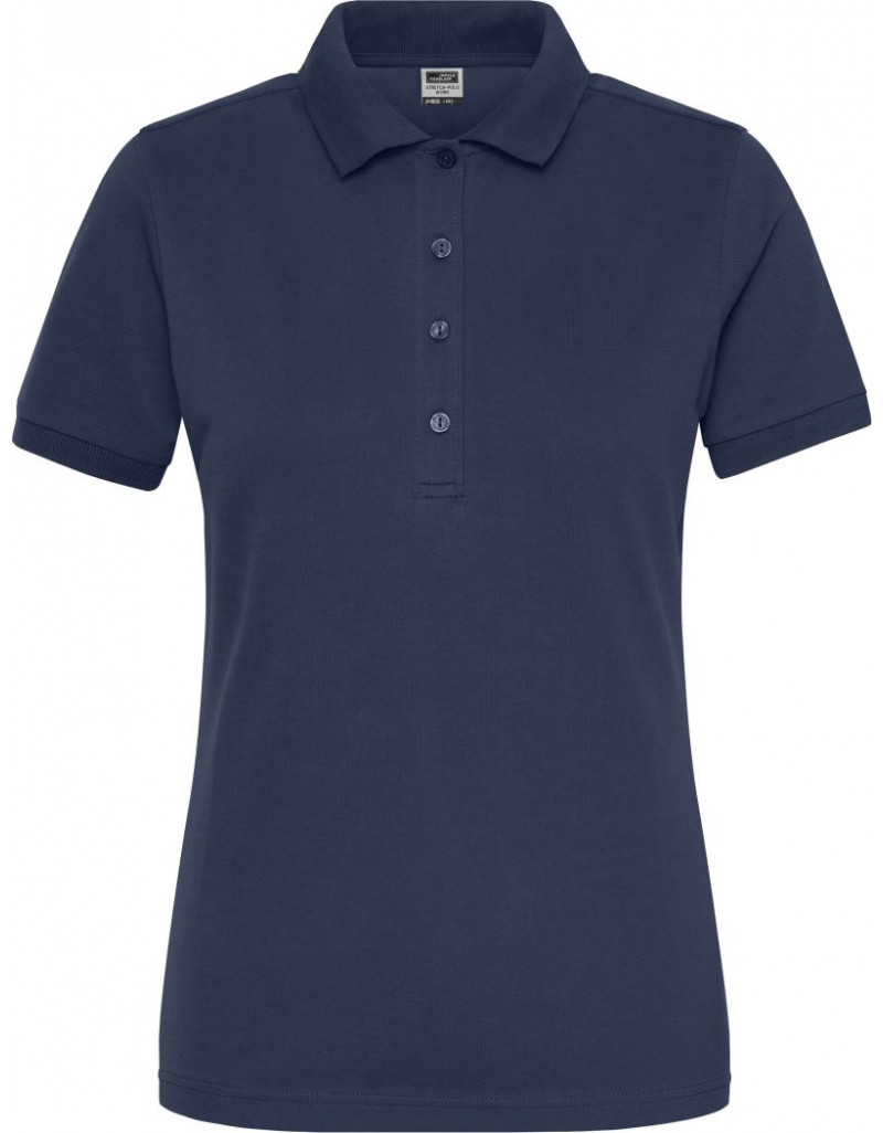 JN 1805 Polo elastic de lucru pentru femei, din bumbac organic – culoare uniformă