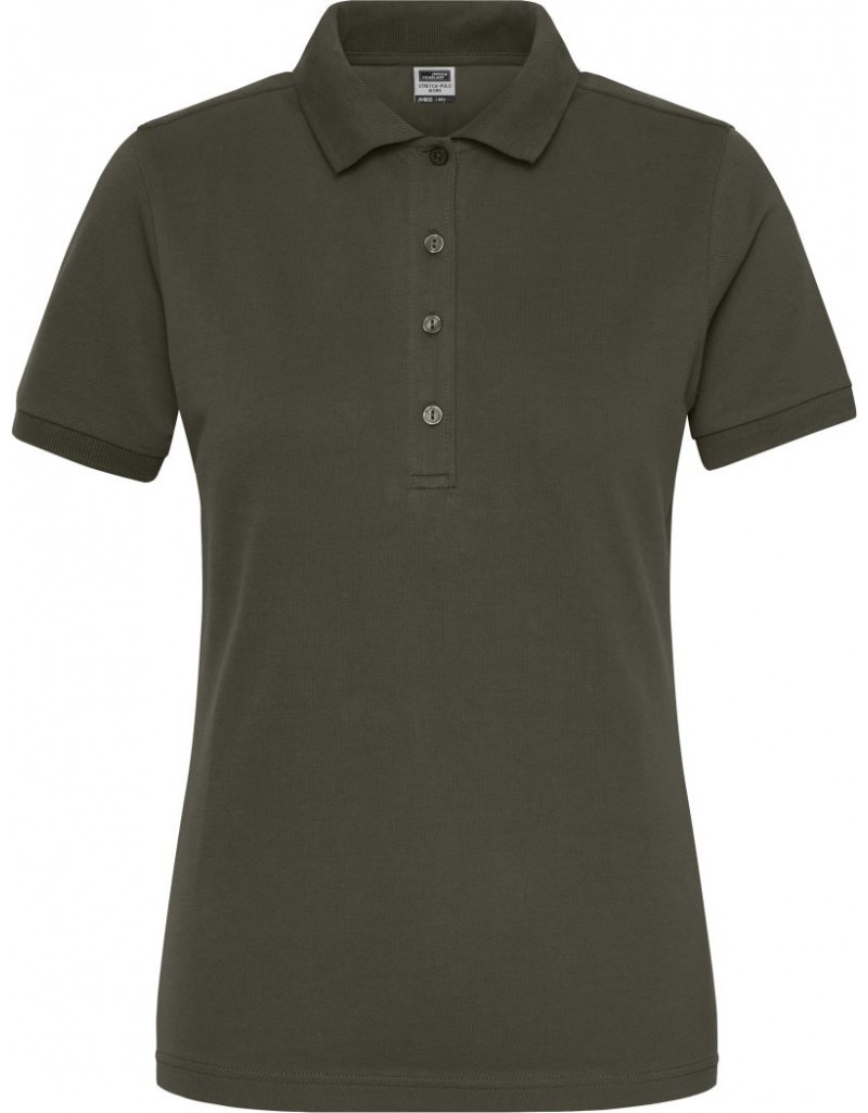 JN 1805 Polo elastic de lucru pentru femei, din bumbac organic – culoare uniformă