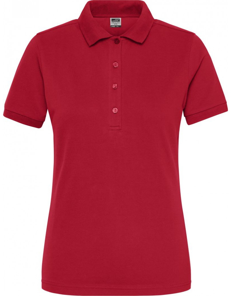 JN 1805 Polo elastic de lucru pentru femei, din bumbac organic – culoare uniformă