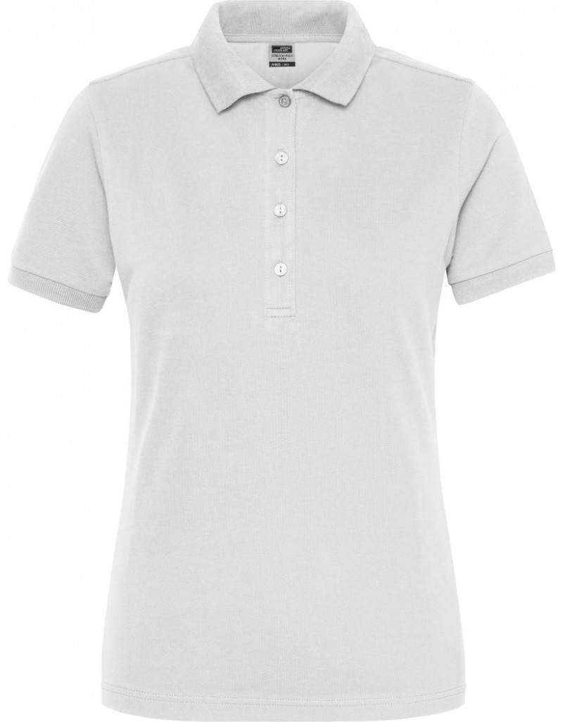 JN 1805 Polo elastic de lucru pentru femei, din bumbac organic – culoare uniformă