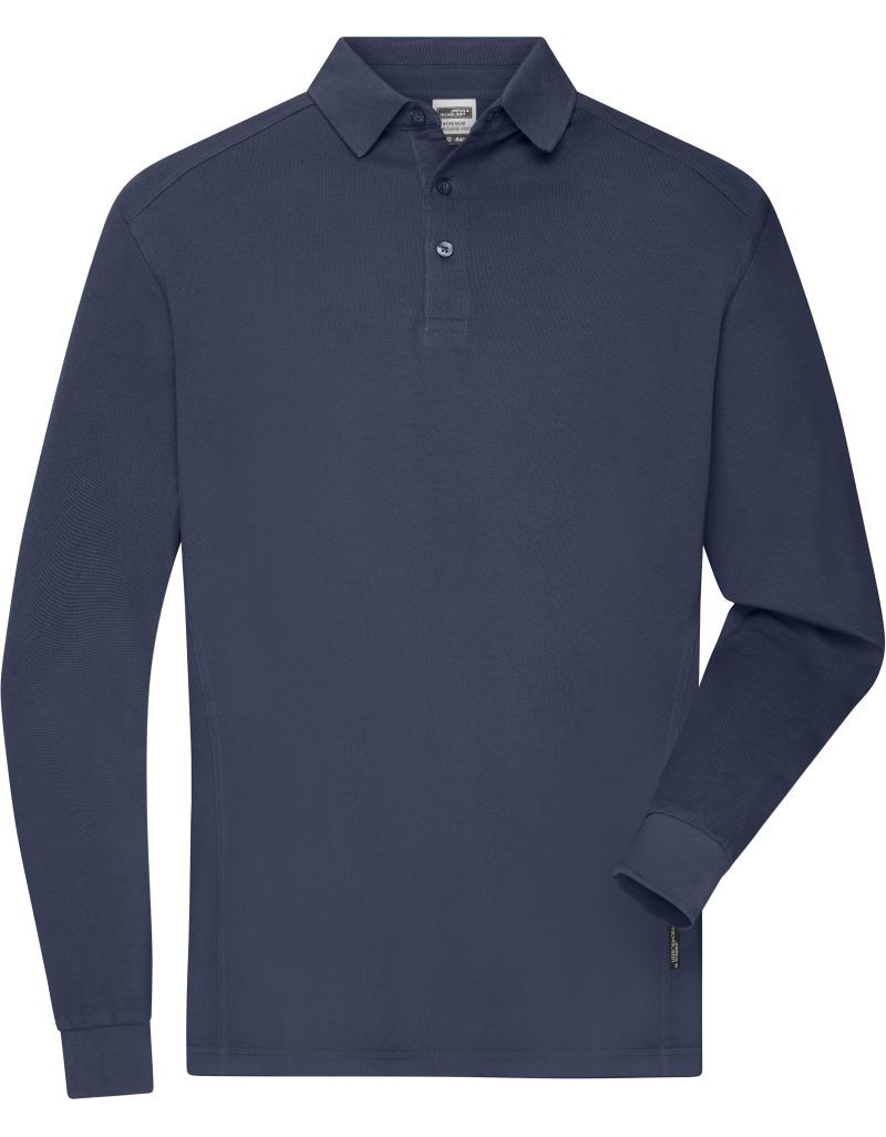 JN 1842 Polo de lucru pentru bărbați, din material piqué, cu mânecă lungă