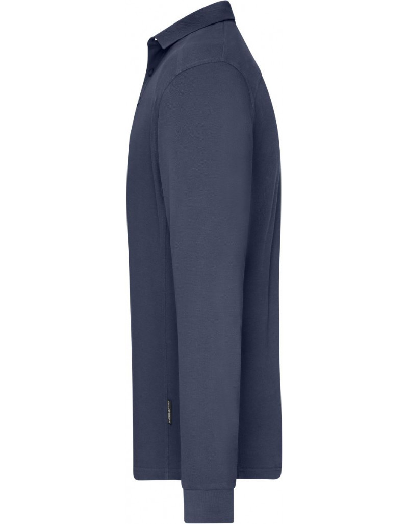 JN 1842 Polo de lucru pentru bărbați, din material piqué, cu mânecă lungă