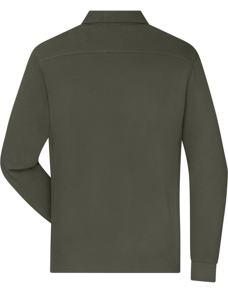 JN 1842 Polo de lucru pentru bărbați, din material piqué, cu mânecă lungă