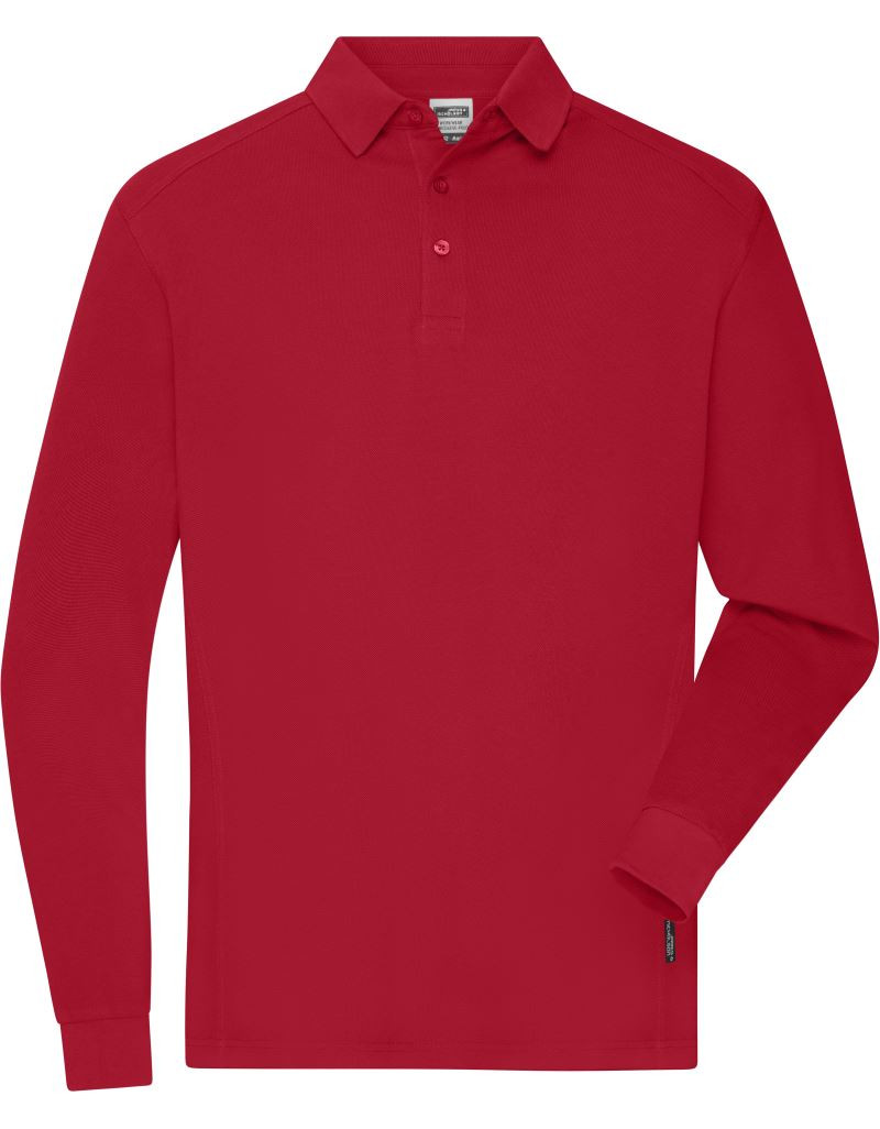 JN 1842 Polo de lucru pentru bărbați, din material piqué, cu mânecă lungă