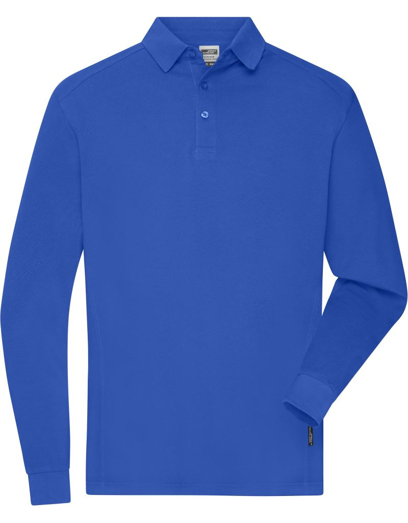 JN 1842 Polo de lucru pentru bărbați, din material piqué, cu mânecă lungă