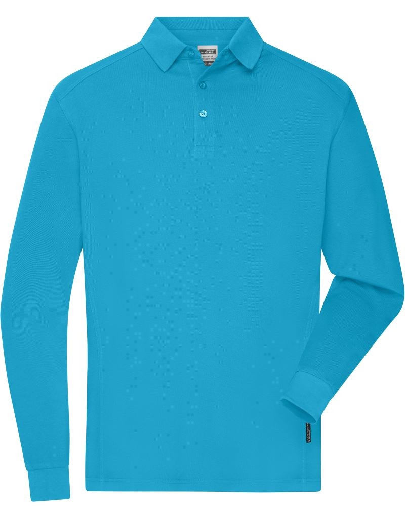 JN 1842 Polo de lucru pentru bărbați, din material piqué, cu mânecă lungă