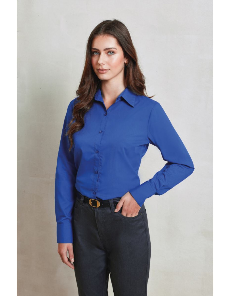 PR 300 Bluză din poplin cu mânecă lungă
