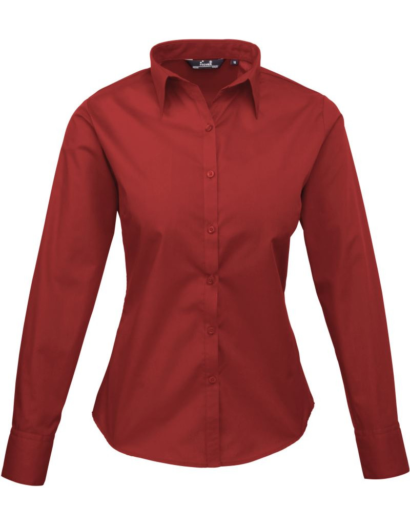 PR 300 Bluză din poplin cu mânecă lungă