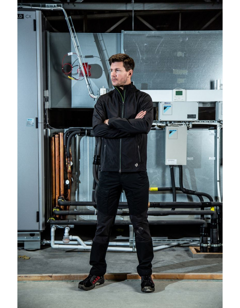 Pantaloni elastici 2520 (mărimi 44-60) Pantaloni de lucru elastici pentru bărbați, cu elemente în culori contrastante