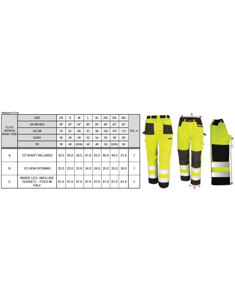 Pantaloni de lucru fosforescenți