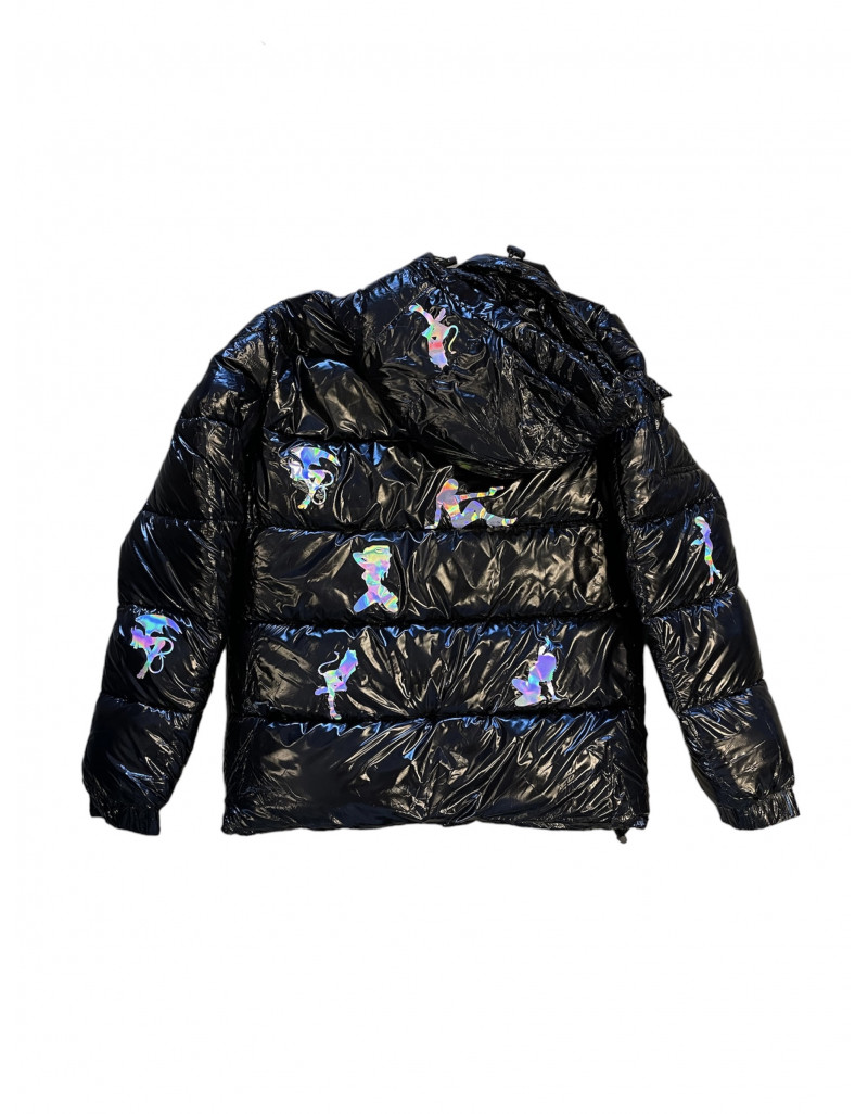 Shiny Holographic Puffer Jacket