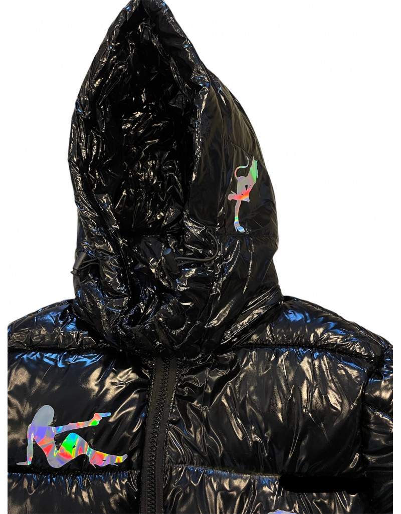 Shiny Holographic Puffer Jacket