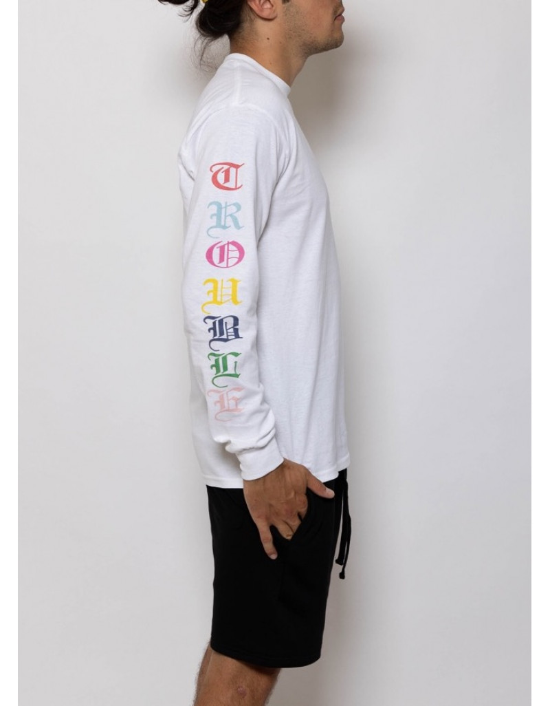 'Trouble' Long Sleeve White 'Trouble' Long Sleeve White